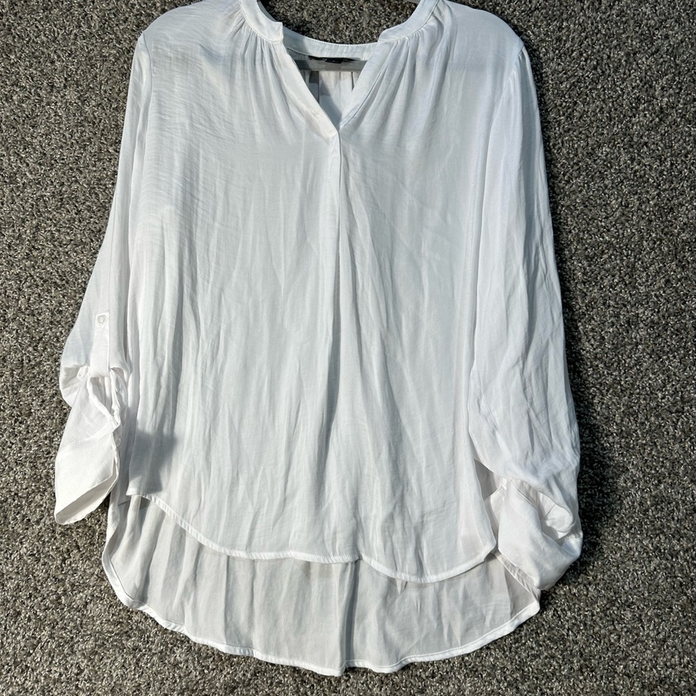 NWT women’s Simply Vera Vera Wang roll tab sleeve blouse SZ Large - Picture 2 of 5